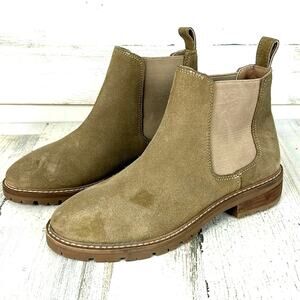 Steve Madden Womens 6 Tan Suede Pull-On Ankle Boots Low Heel Boho NEW